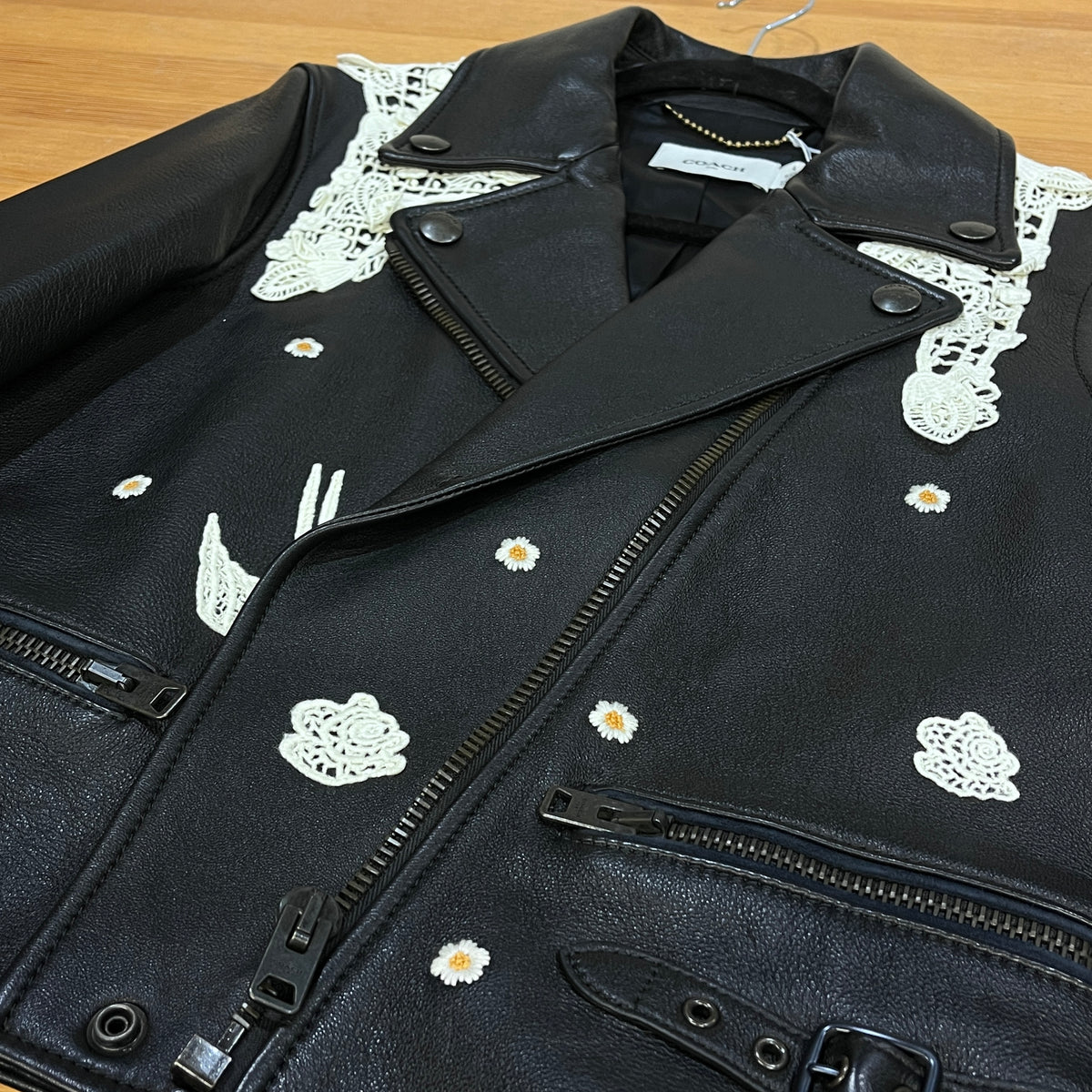 Coach Black Leather Moto Jacket US size 4