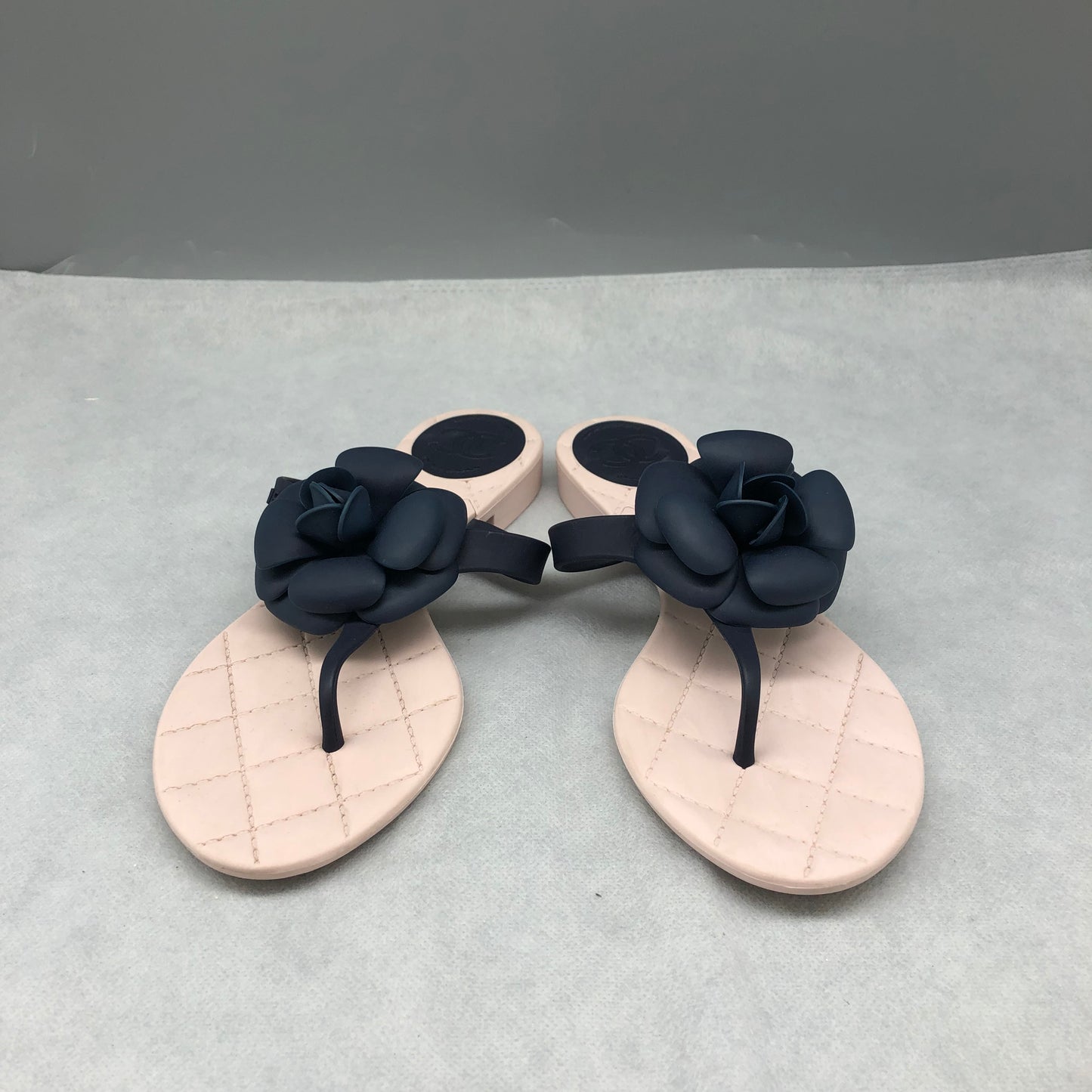 Chanel Camellia Thong Sandals Women's Shoes Size 37