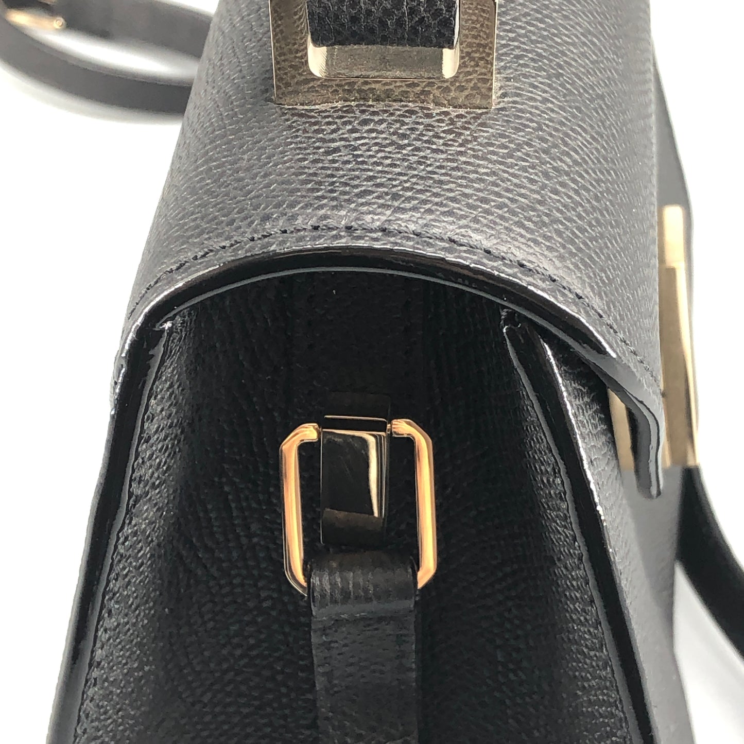 Valextra Iside Black Grained Calfskin Handbag