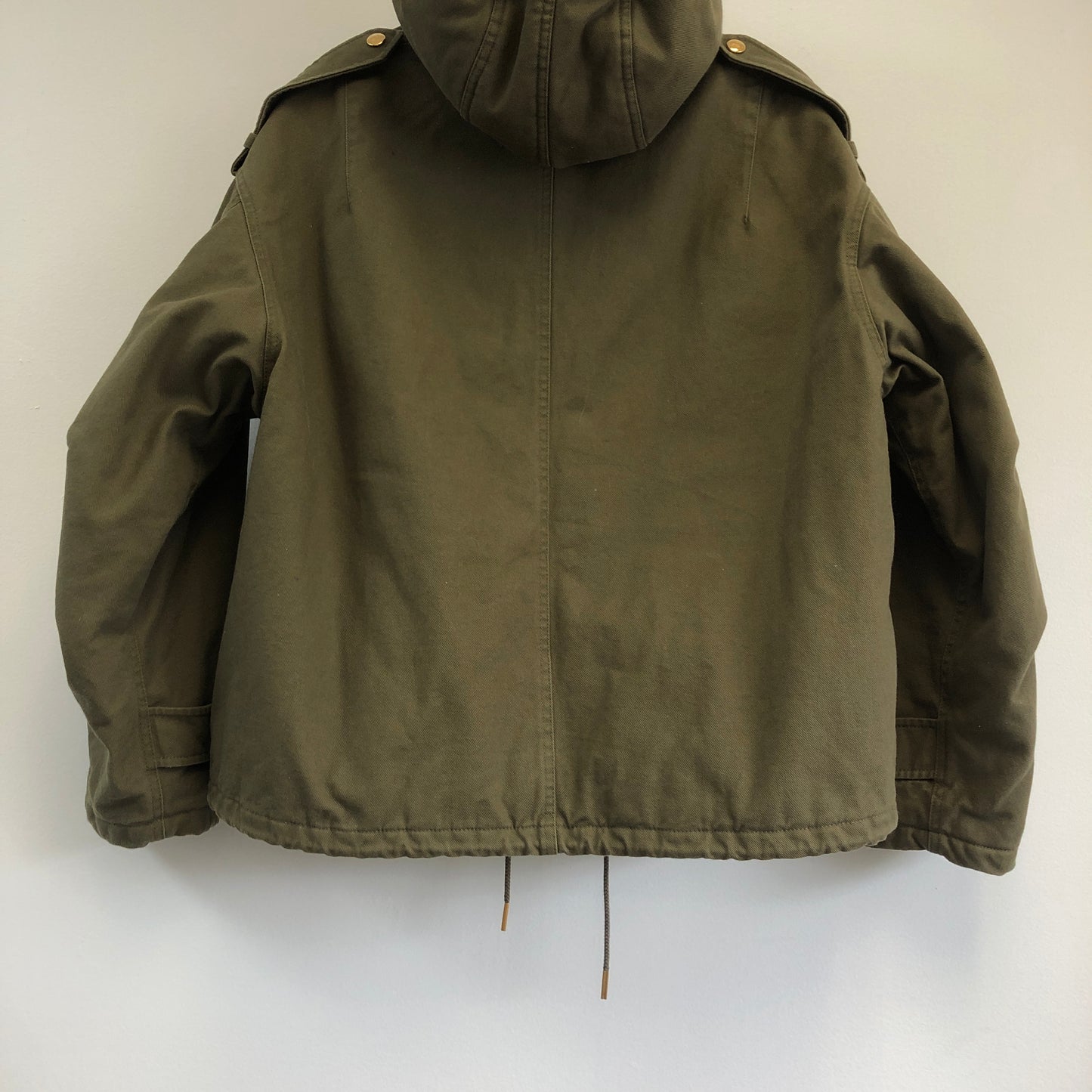 Celine Dark Green Quilted Hooded Parka Size 36