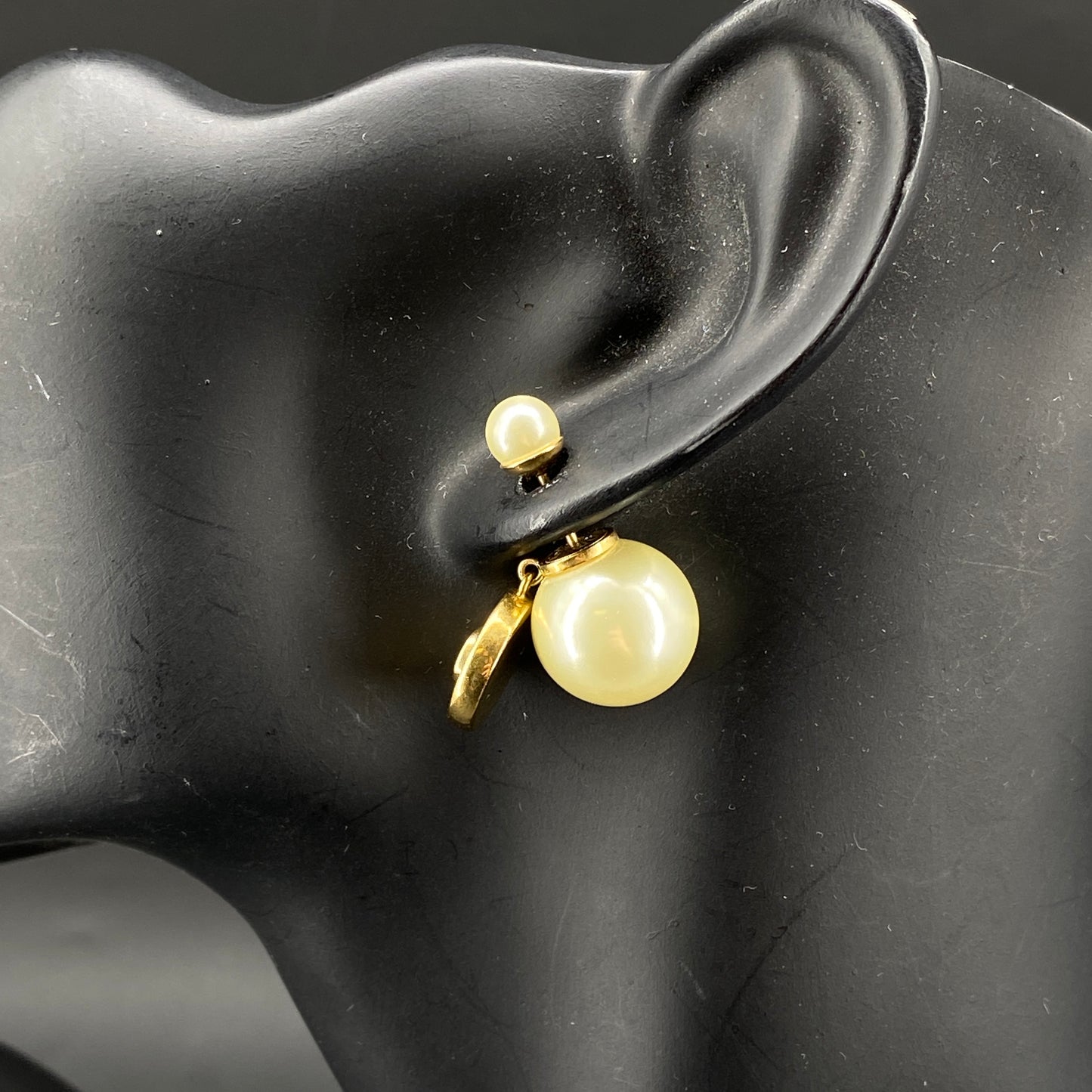 Christian Dior Gold‑Tone Faux Pearl Tribales Earrings
