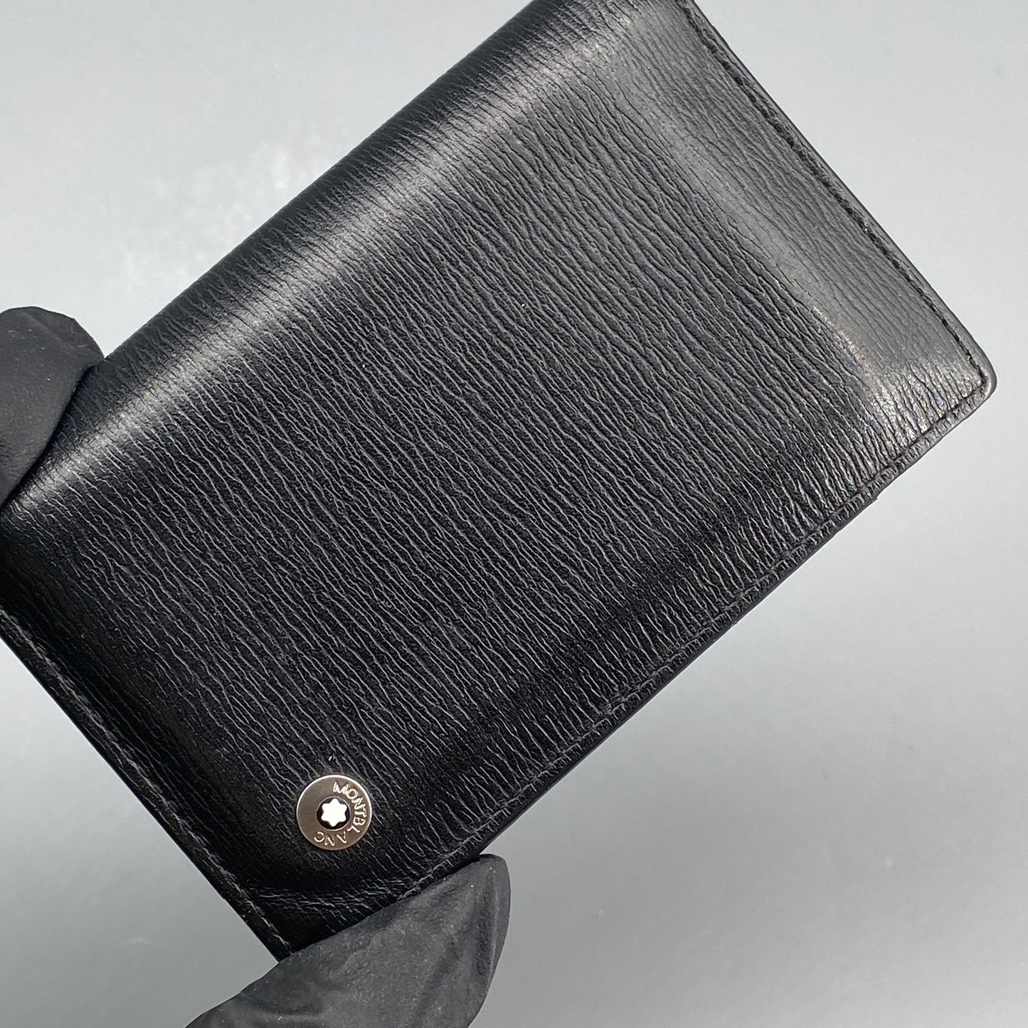 Montblanc Black Textured Leather Bifold Card Wallet