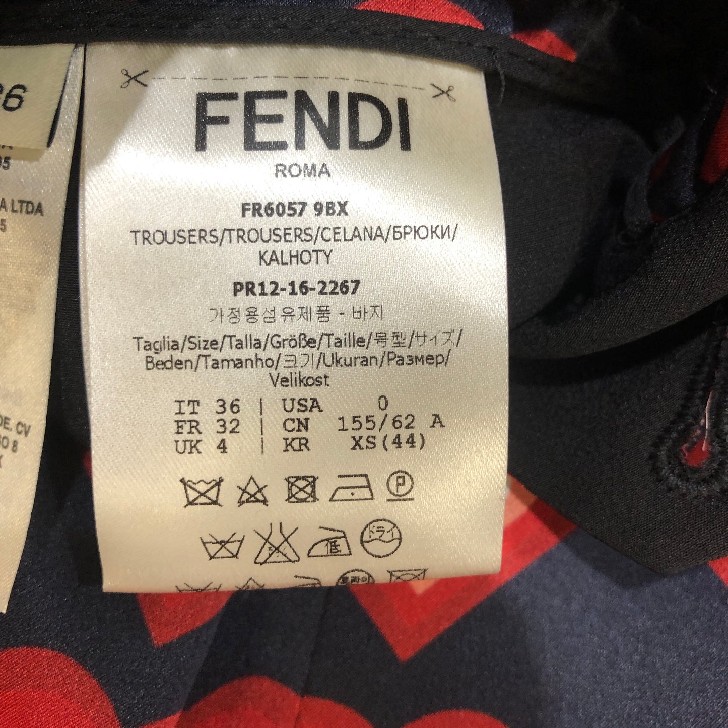 Fendi Heart Print Midi Pencil Pants Size 36