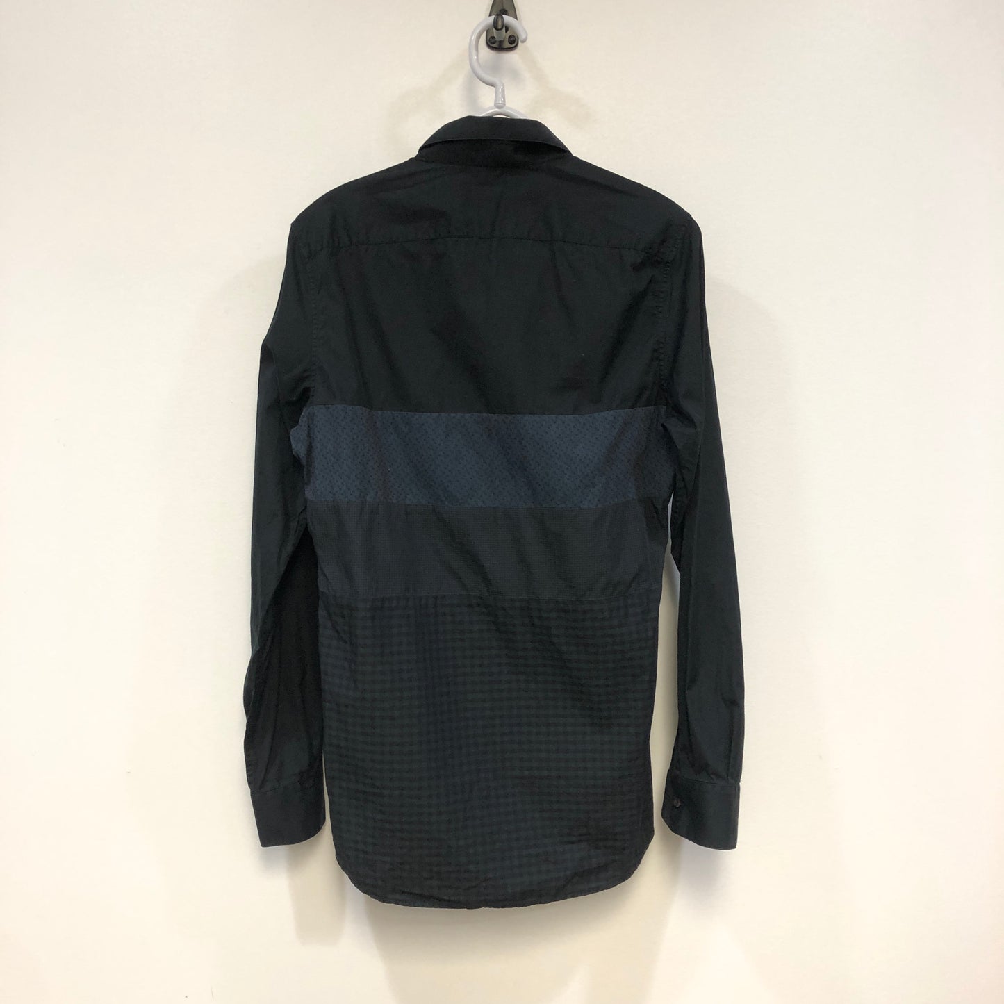 Dolce & Gabbana Black Forest Color Block Woven Long Sleeve Shirt Neck Size 15 1/2 (39)
