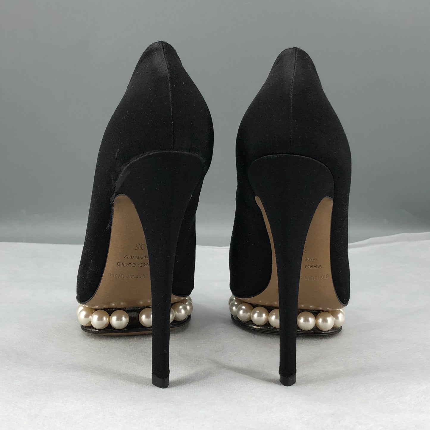 Nicholas Kirkwood Pearl-Embellished Platform Pumps 35 Black