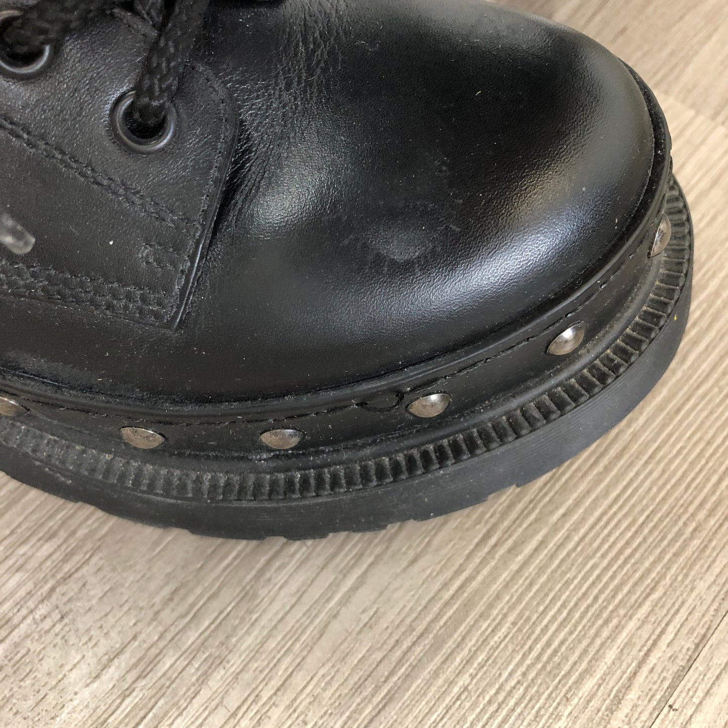 Christian Dior Black Smooth Calfskin Platform Combat Mid Calf Boots 36.5