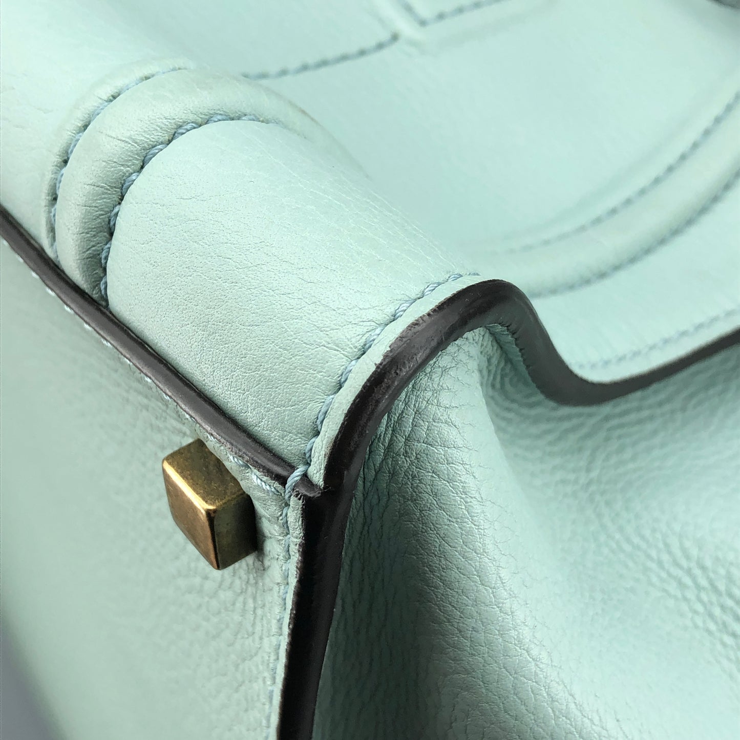 Celine Tiffany Blue Smooth Leather Luggage Handbag
