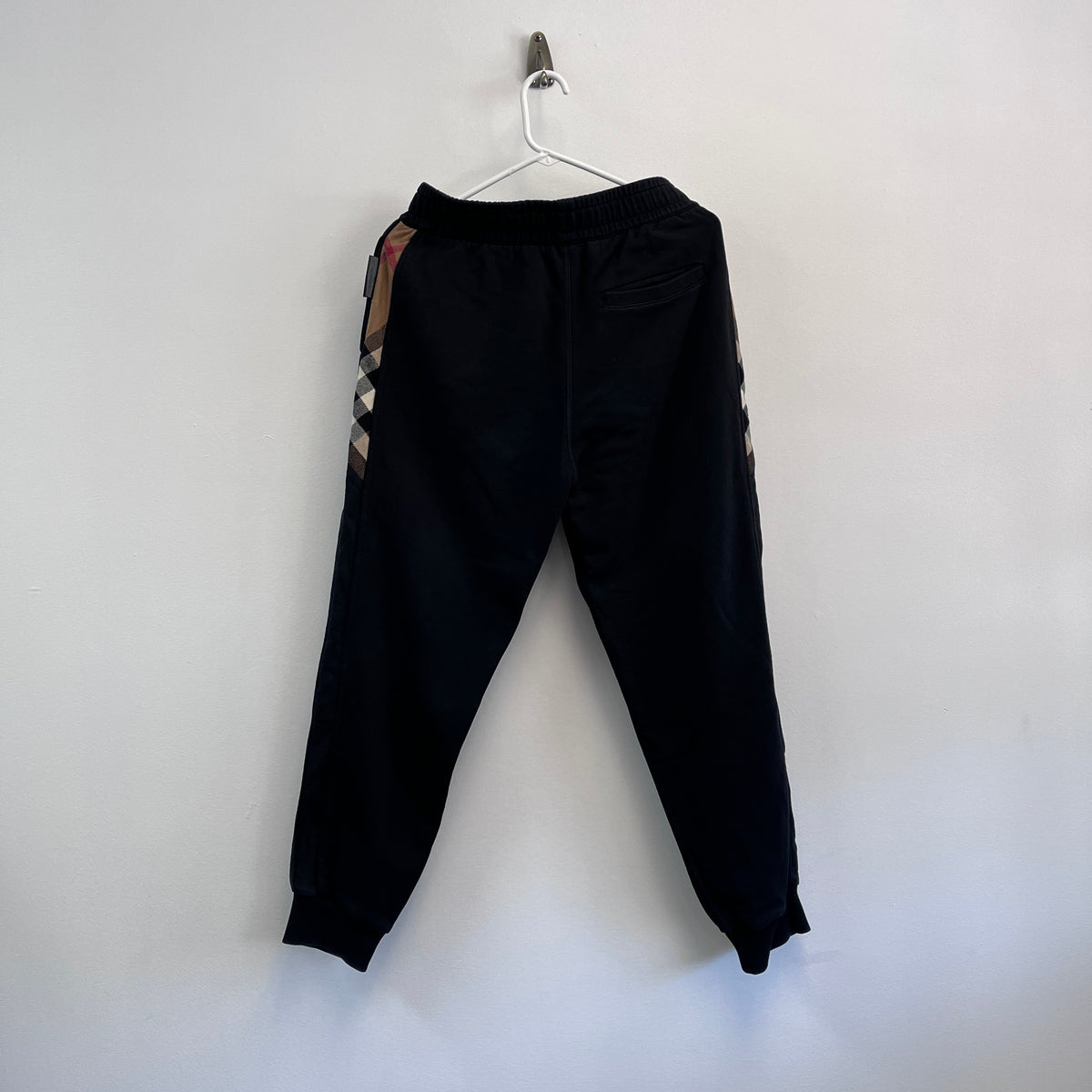 Burberry Black Side Check Stripe Jogger Pants Size S