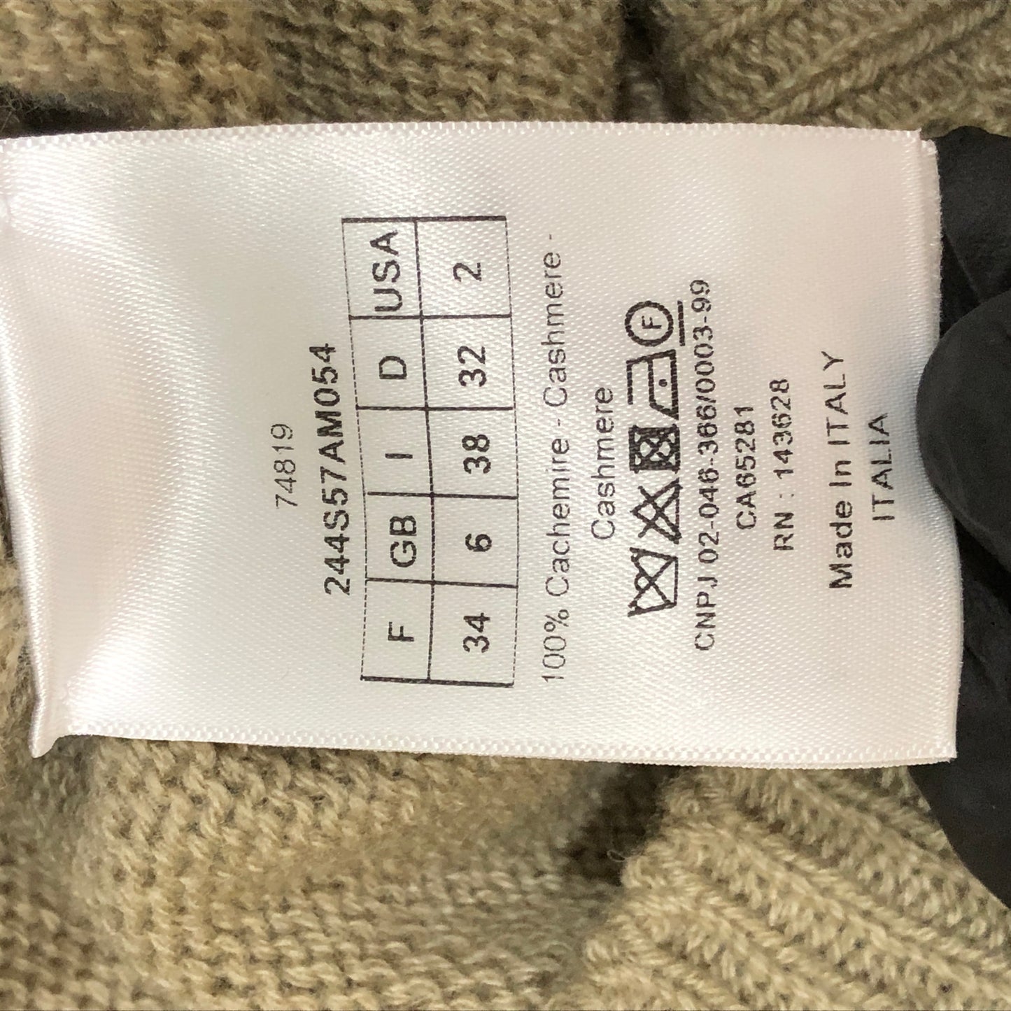 Christian Dior Beige Fine Knit Star Logo Crew Neck Sweater Size USA2