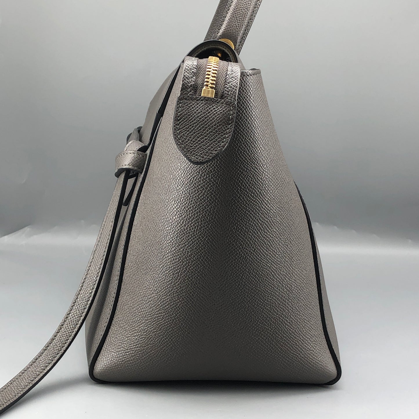 Celine Mini Belt Bag Grey Grained Leather Handbag