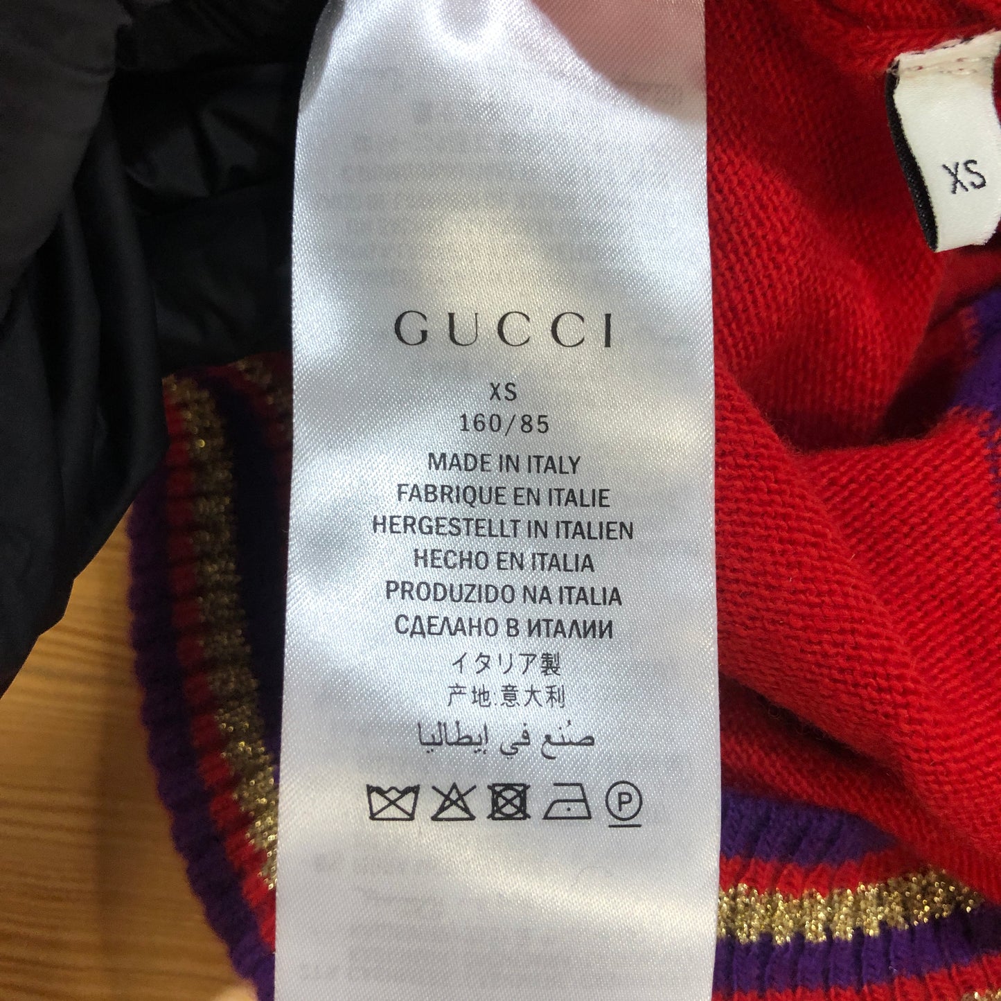 Gucci Color-Block Knit Cardigan Size XS Red/Purple/Yellow