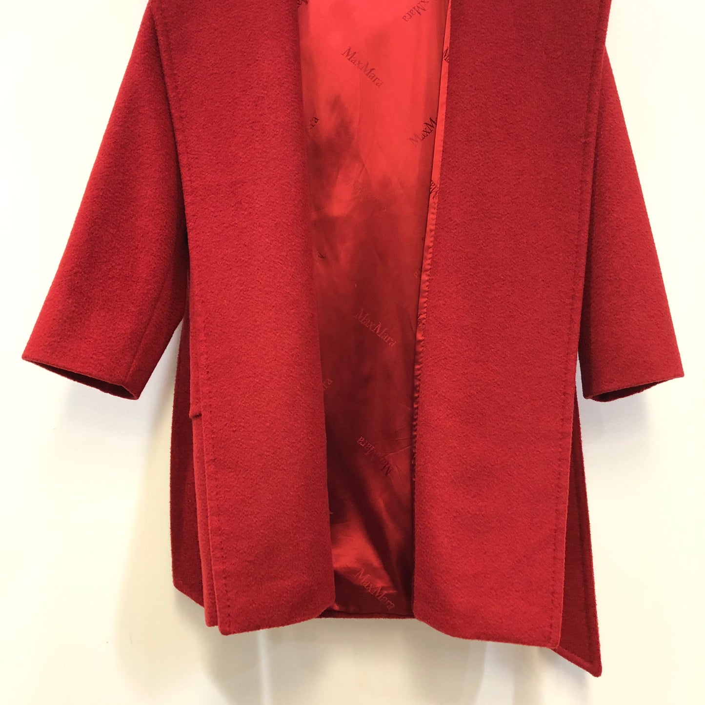 Max Mara Red Belted Wrap Style Coat Size 6