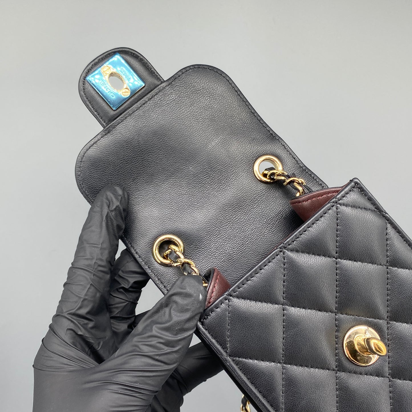 Chanel Black Quilted Lambskin Mini Phone Crossbody Bag