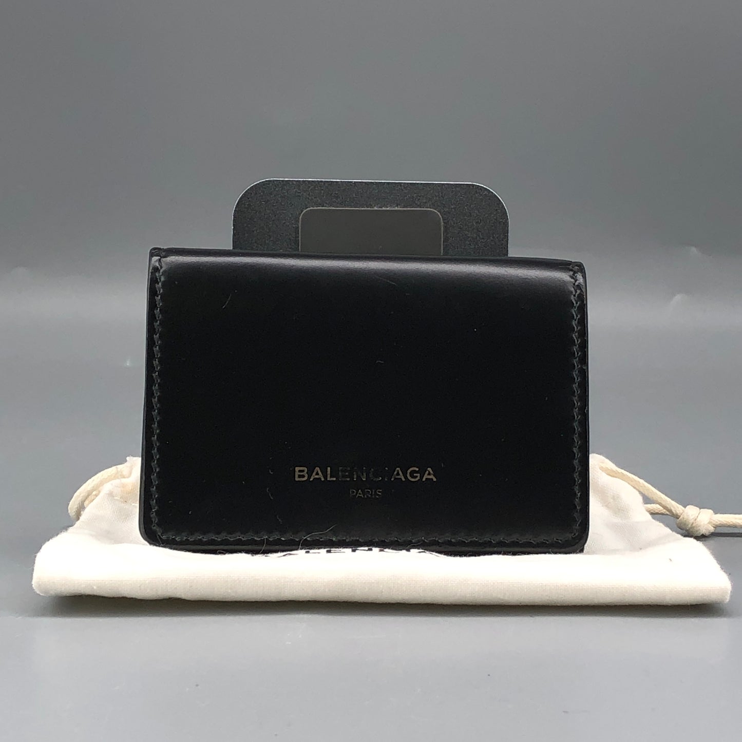 Balenciaga Black Smooth Leather Short Wallet
