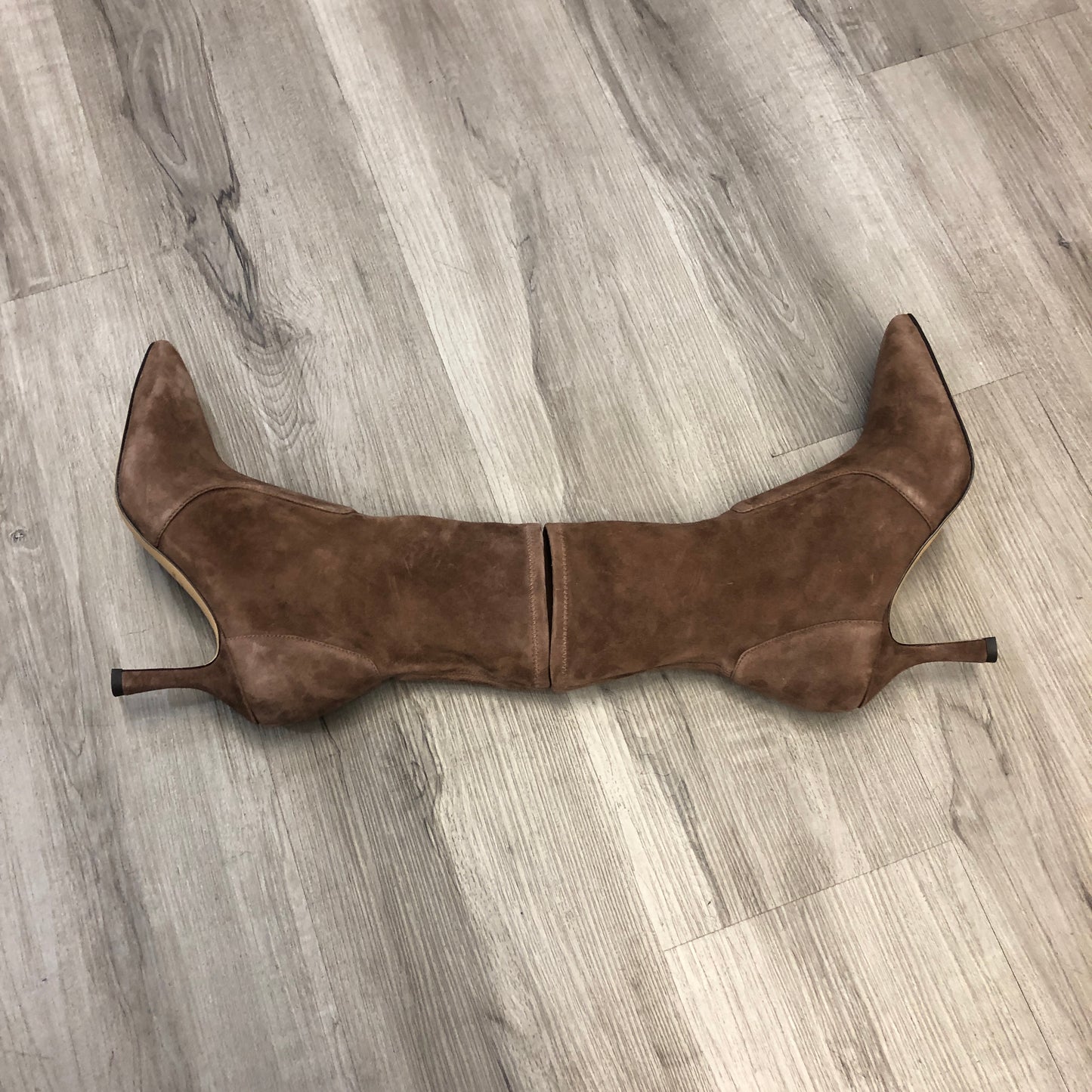 Stuart Weitzman Women's Suede Pointed Toe Stiletto Ankle Boots Shoes 7.5 Tan