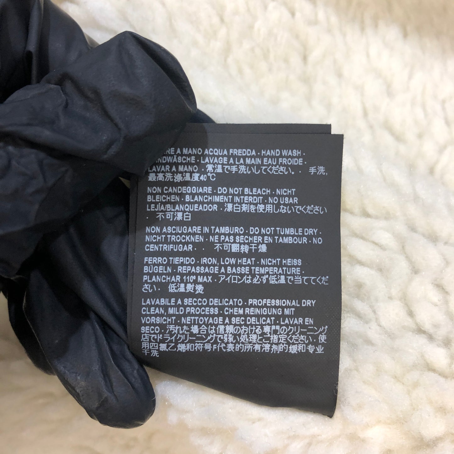 Balenciaga Faded Black Shearling Denim Jacket Size 36