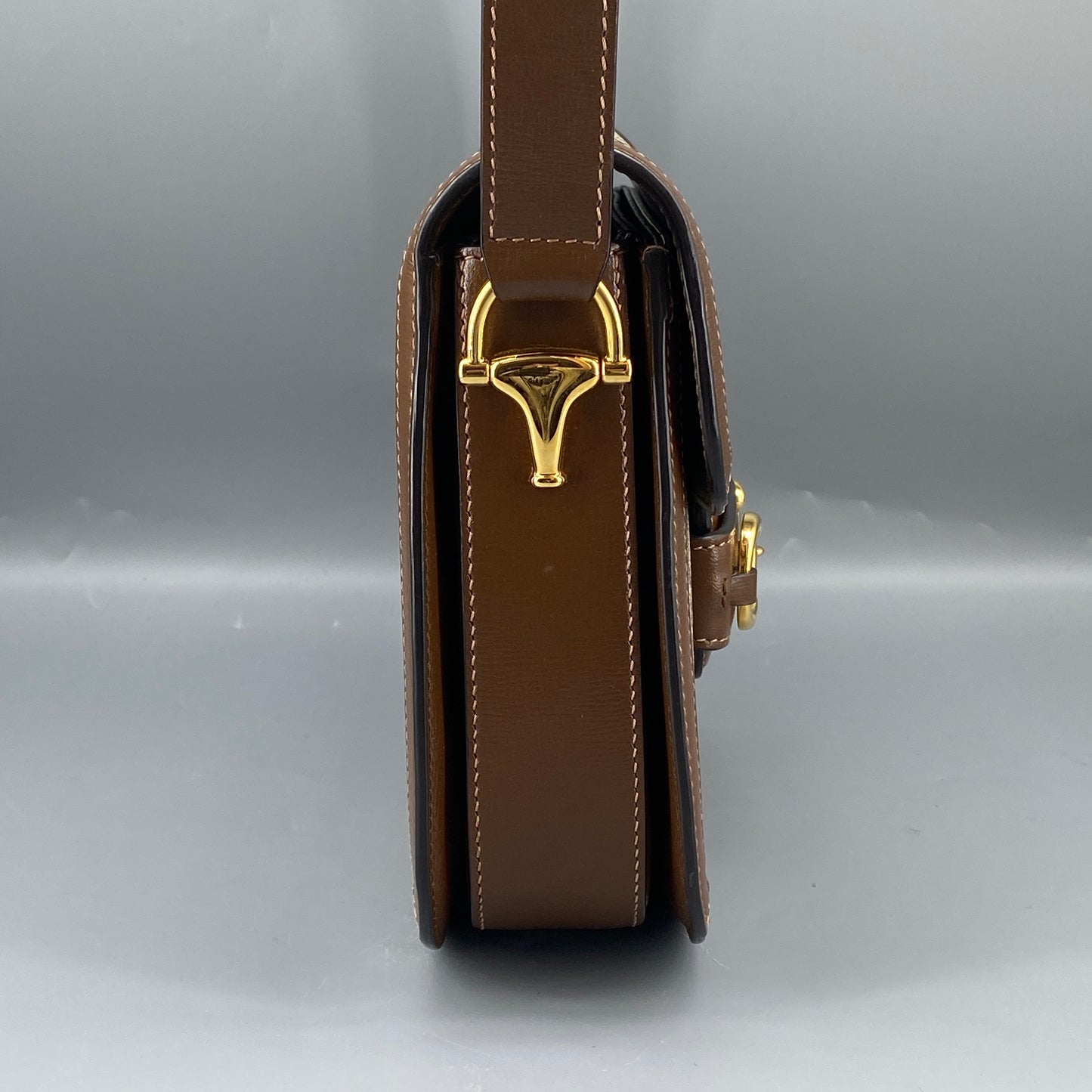 Gucci Beige & Caramel GG Supreme Horsebit 1955 Shoulder Crossbody Bag