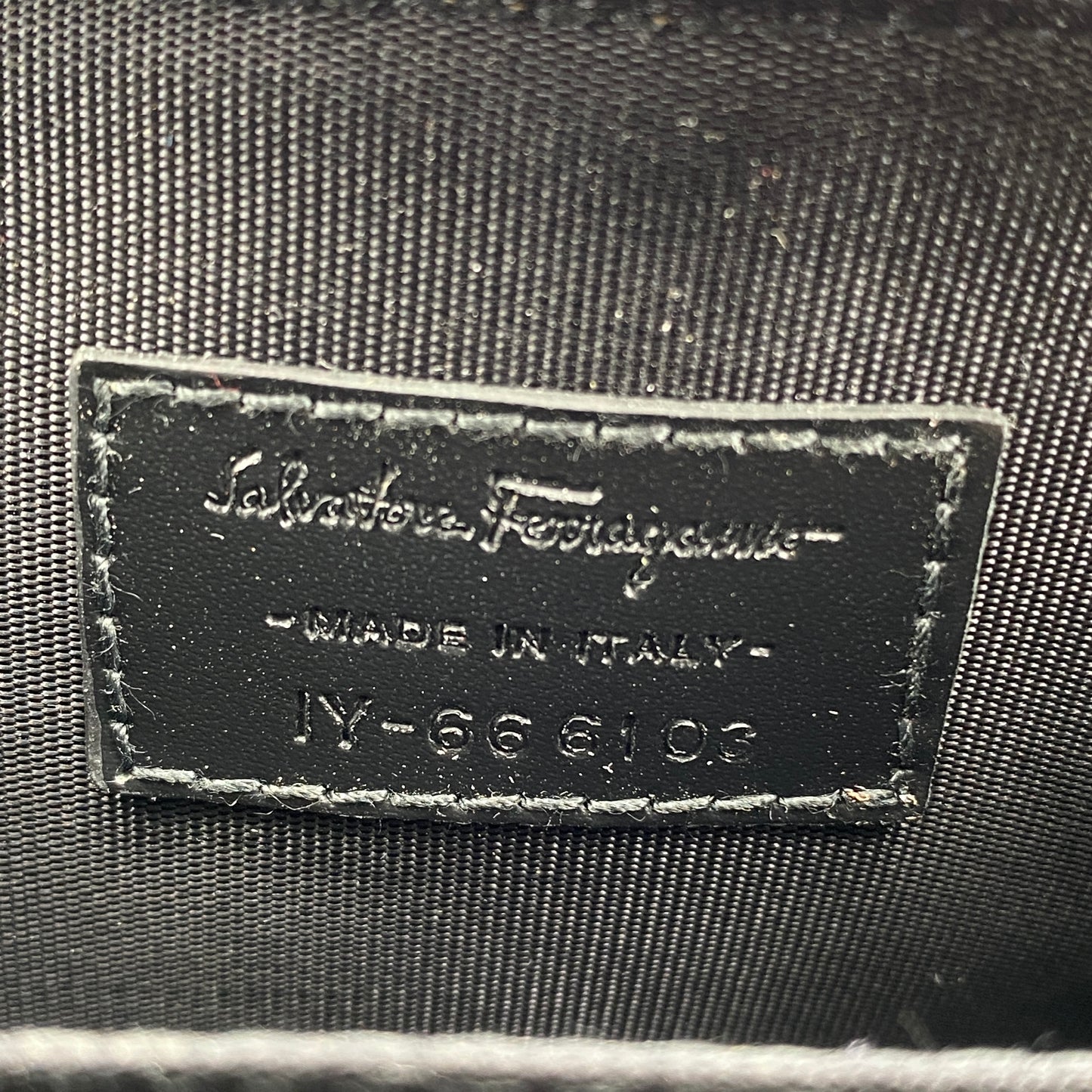 Ferragamo Black Embossed Gancini Full-Zip Mini Coin Purse