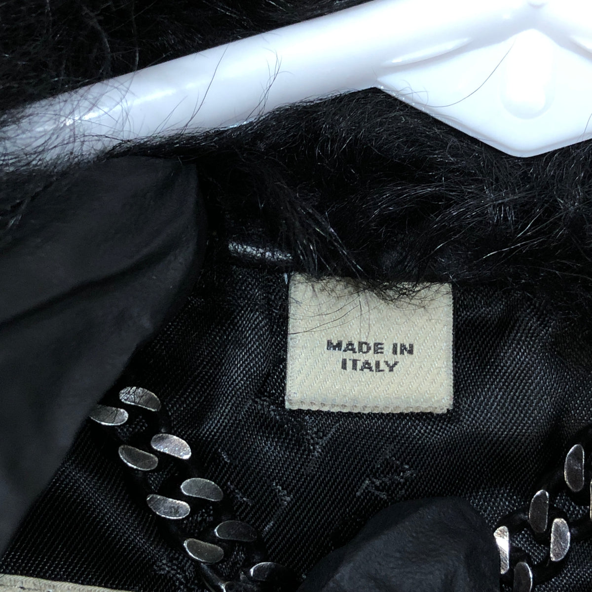 Burberry Black Shearling Collar Leather Biker Jacket US size 4