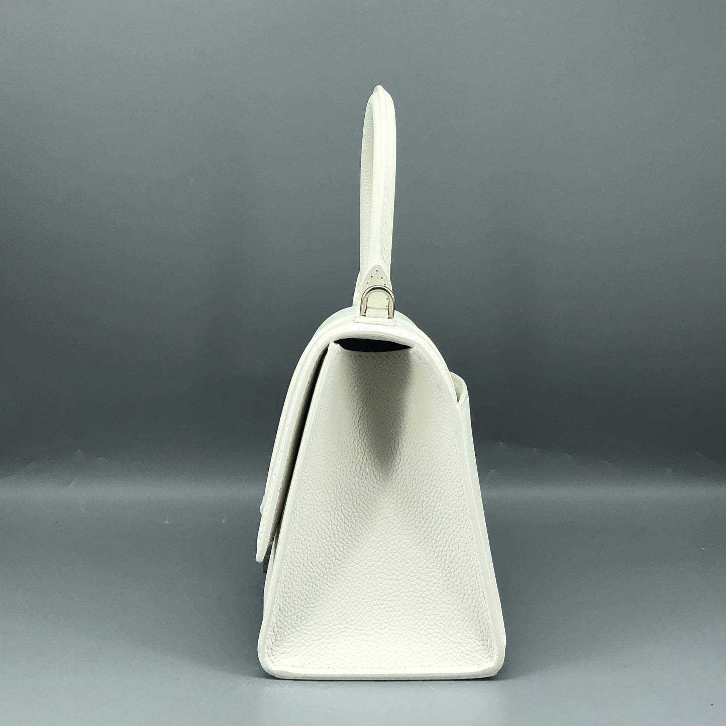 Balenciaga Hourglass Small Top Handle Bag White Smooth Calfskin