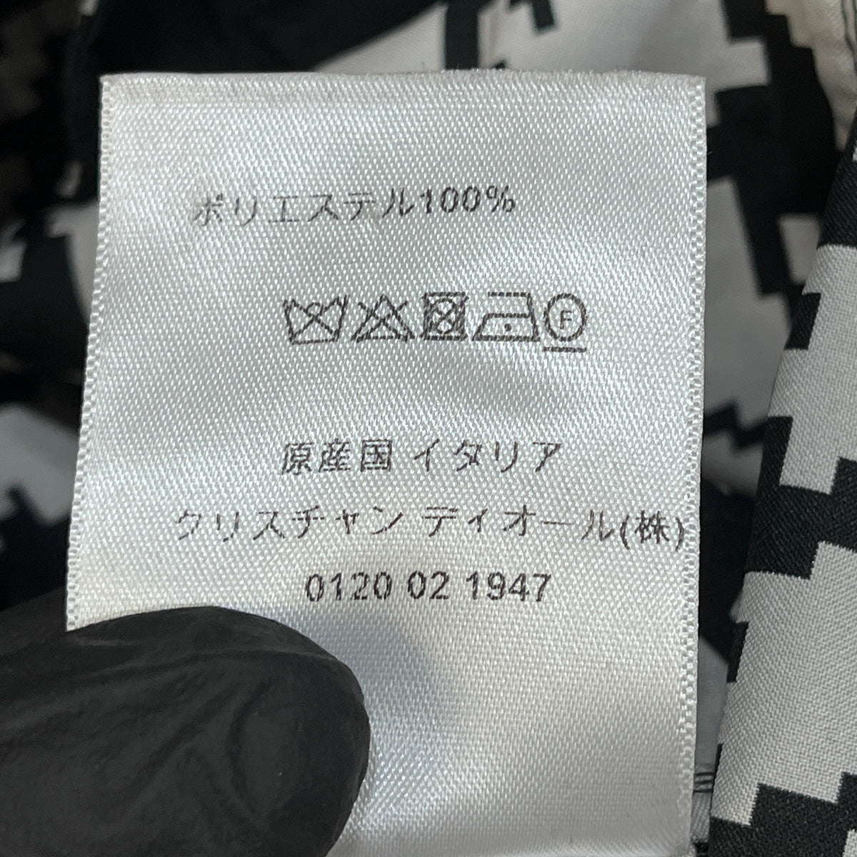 Christian Dior Black & white Houndstooth Zip Hooded Top Size XS