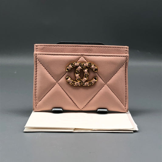 Chanel Blush Pink Quilted Card Holder