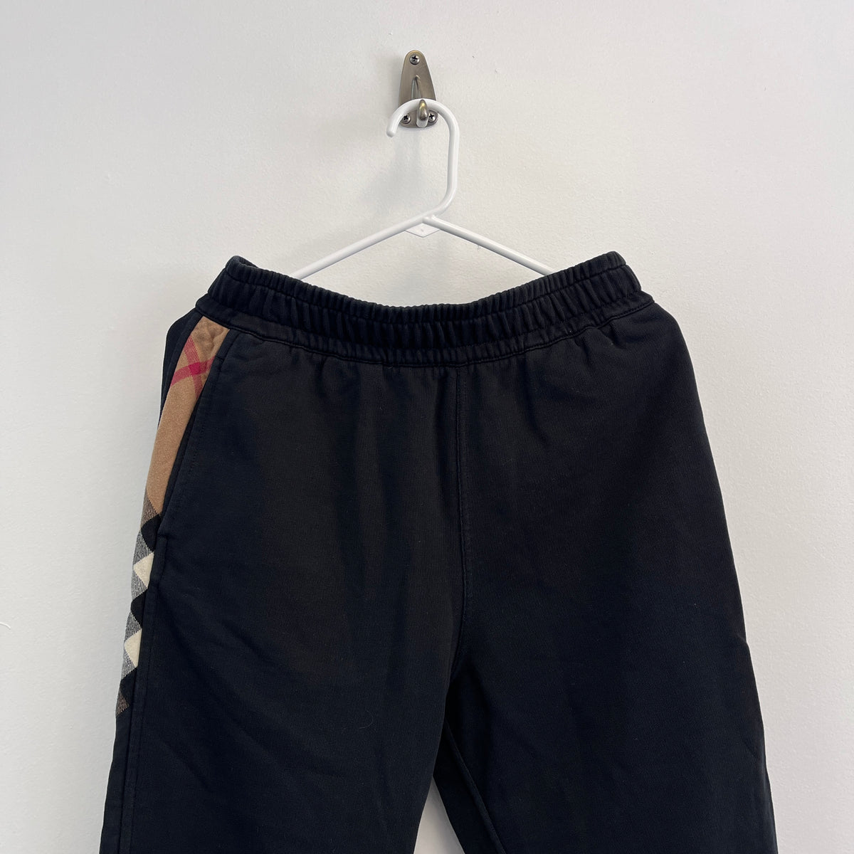 Burberry Black Side Check Stripe Jogger Pants Size S