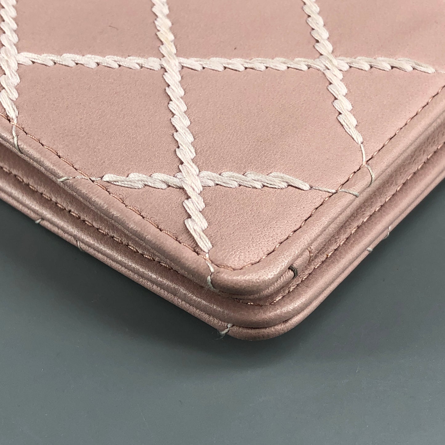 Chanel Blush Pink Large Diamond Quilted Flap Wallet
