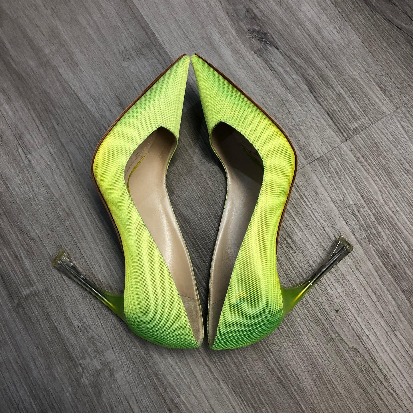 Christian Dior Cannage Pointed Toe Pumps 38 Green
