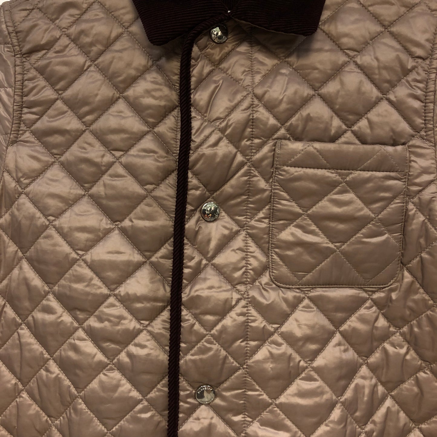 Burberry Classic Diamond Quilted Collared Jacket 12Y Height 152cm Dark Brown Khaki Two-Tone