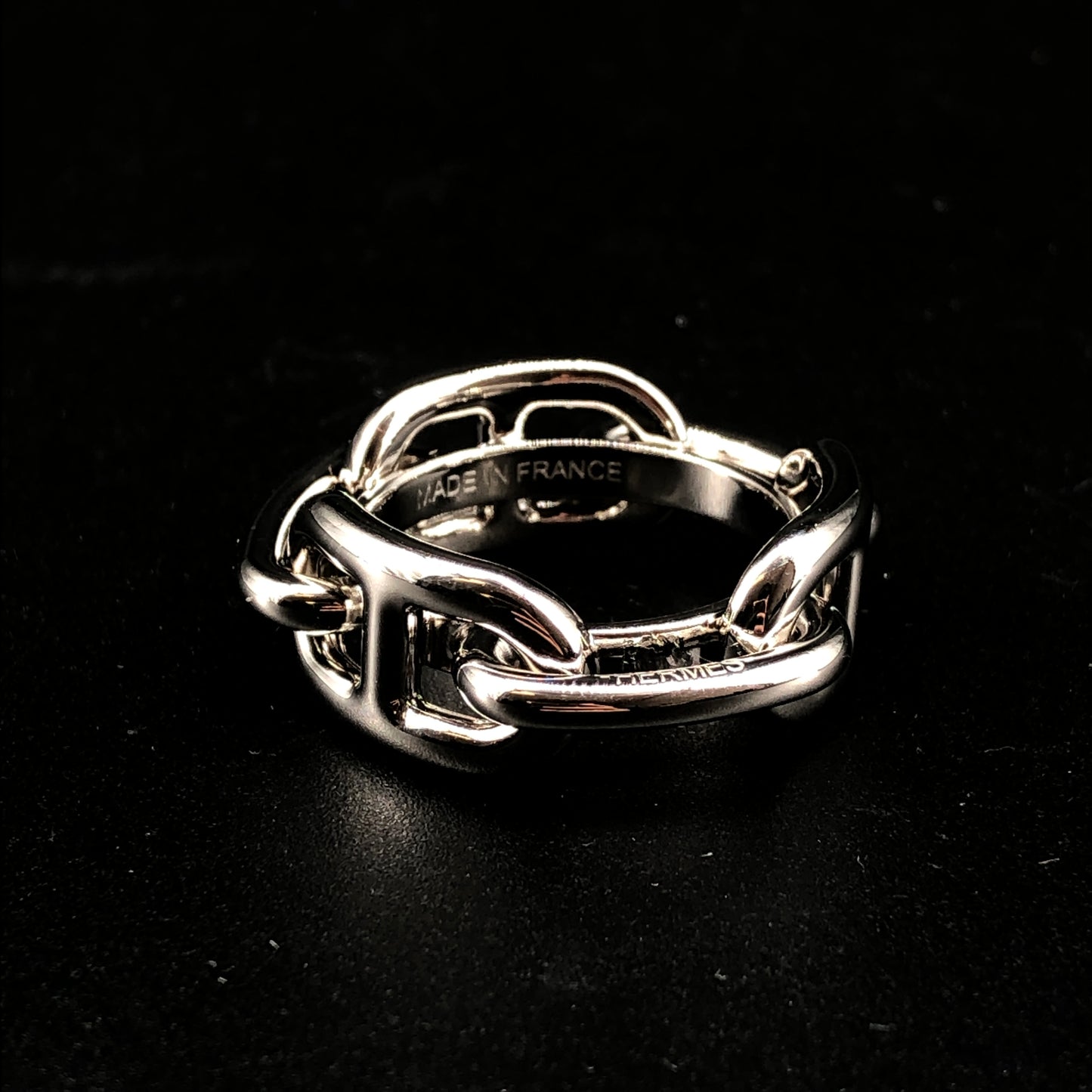 Hermes Silver Chaine d'Ancre Scarf Ring
