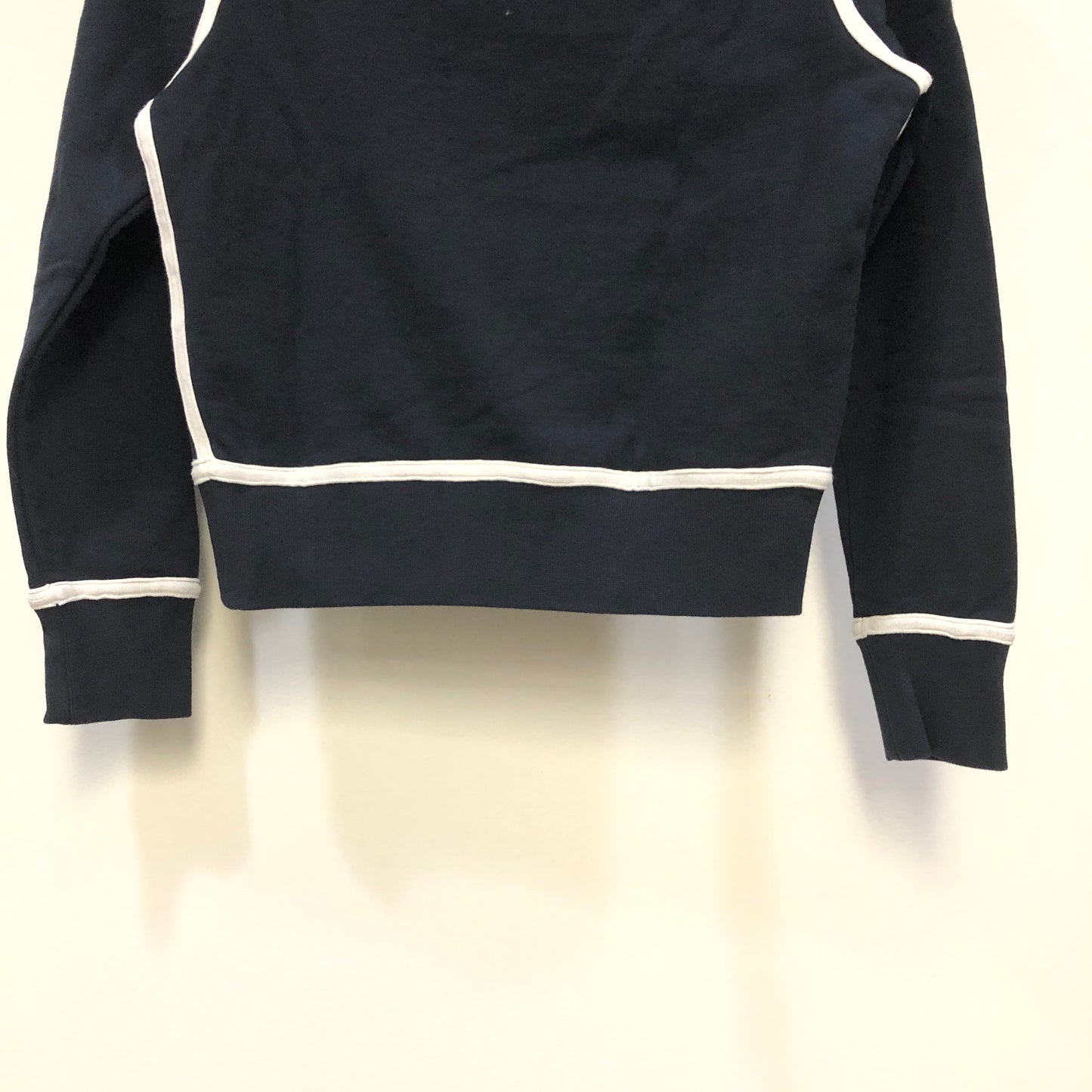 Thom Browne Navy White Piping V‑Neck Long Sleeve Sweater 38