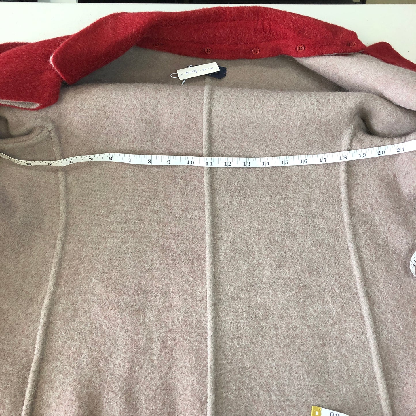 MaxMara Red Wool Belted Mid-Length Coat Size US 8