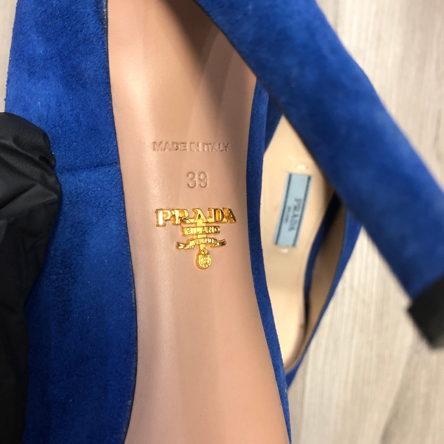 Prada Blue Suede Round Toe Pumps 39
