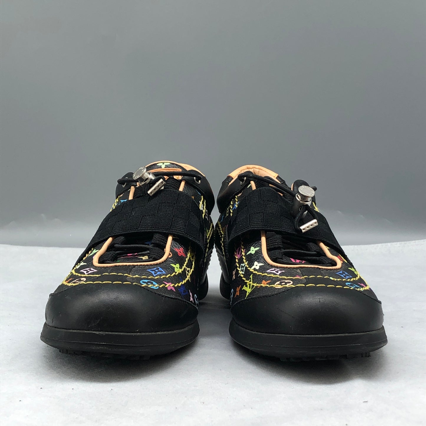 Louis Vuitton Black Multicolor Monogram Sneakers Size 36.5