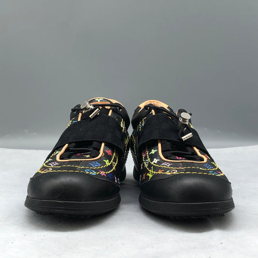 Louis Vuitton Black Multicolor Monogram Sneakers Size 36.5