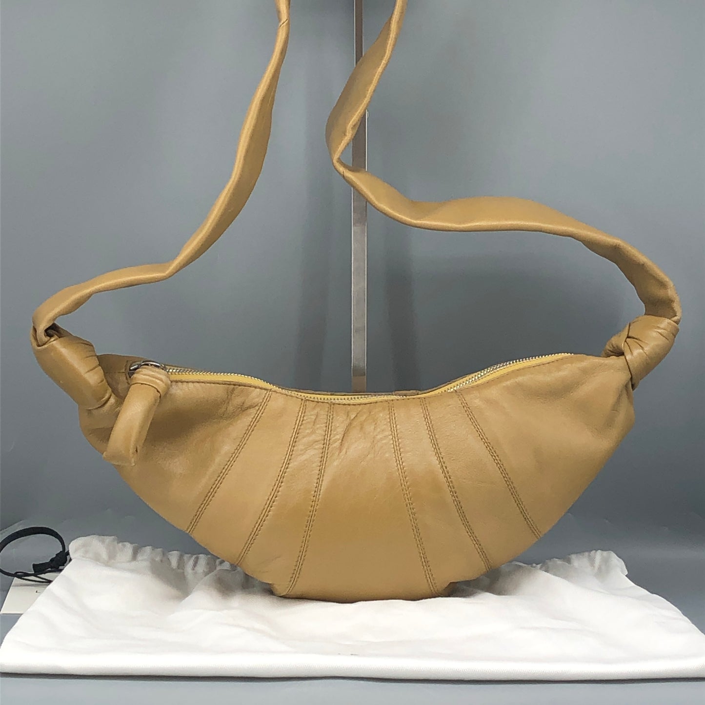 Lemaire Croissant Leather Shoulder Bag  Mustard Yellow