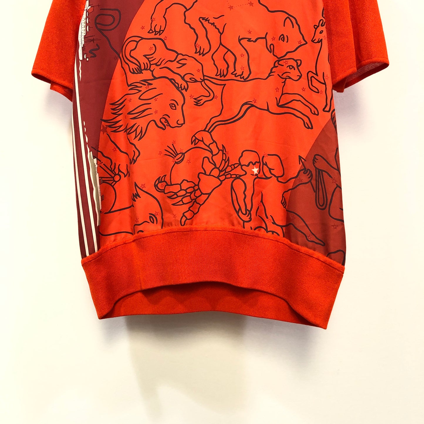 Hermes Feu Red Silk Short Sleeve Knit Top Size 36