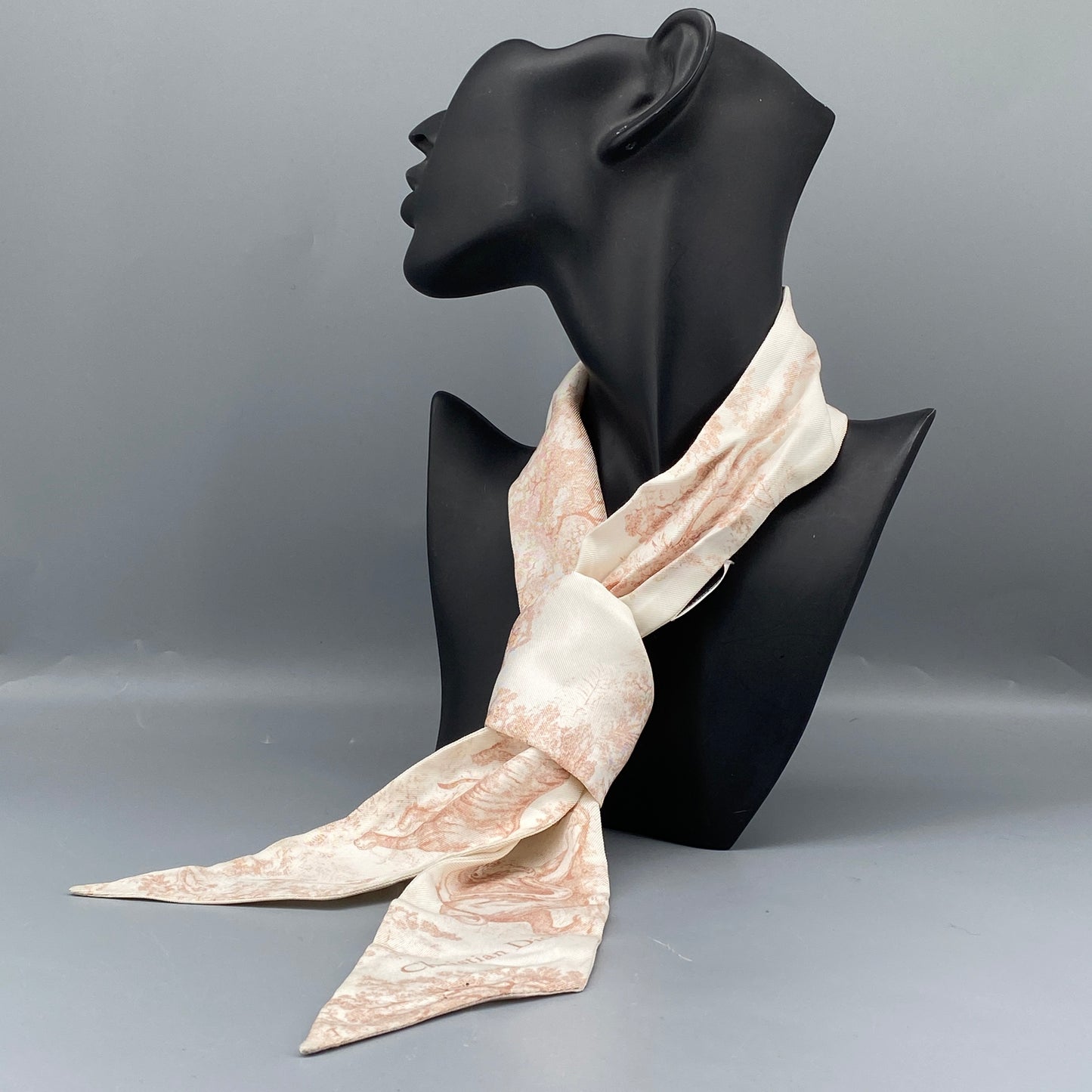 Christian Dior Twilly Silk Scarf Cream/Nude