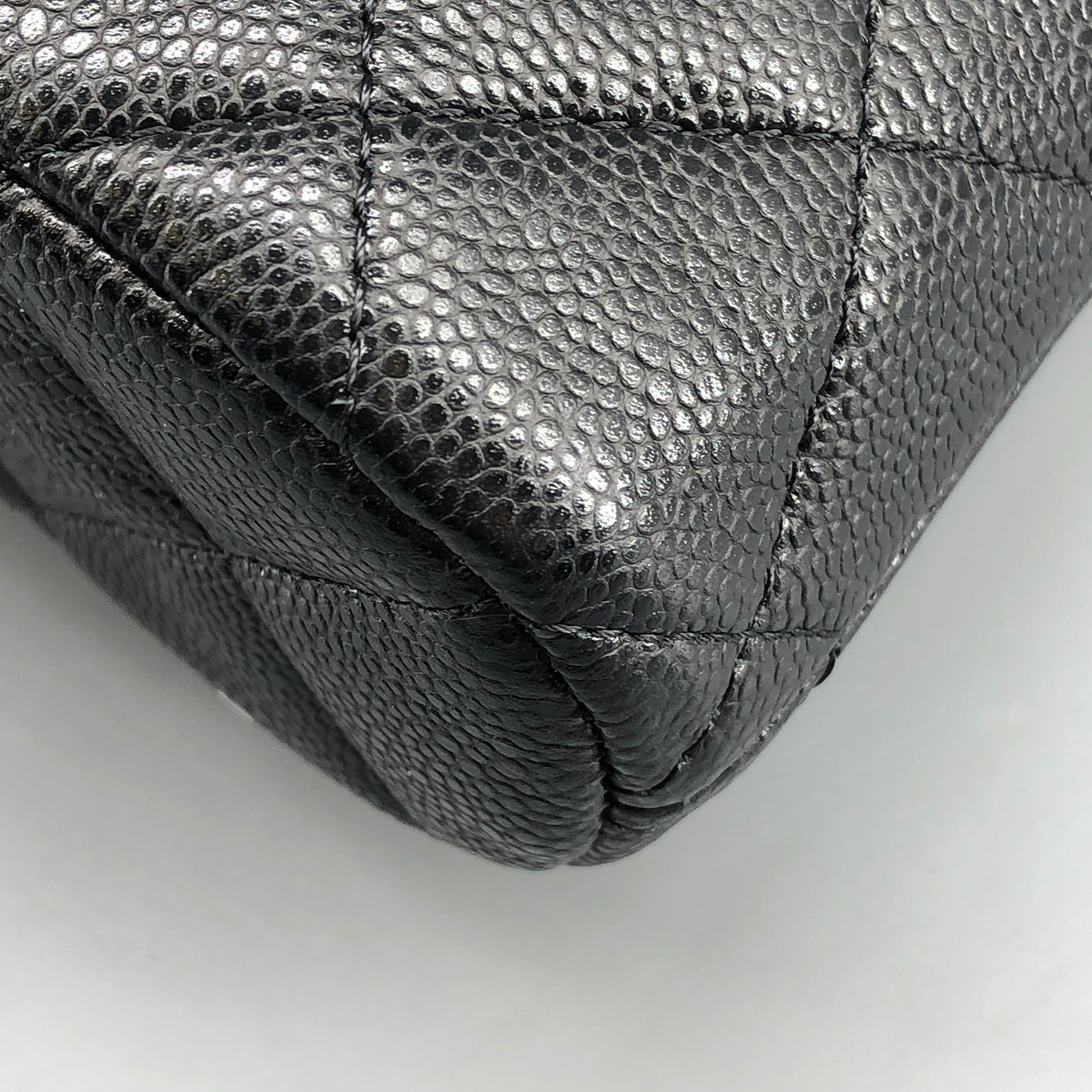 Chanel Black Caviar Quilted Mini Dome Chain Crossbody Bag