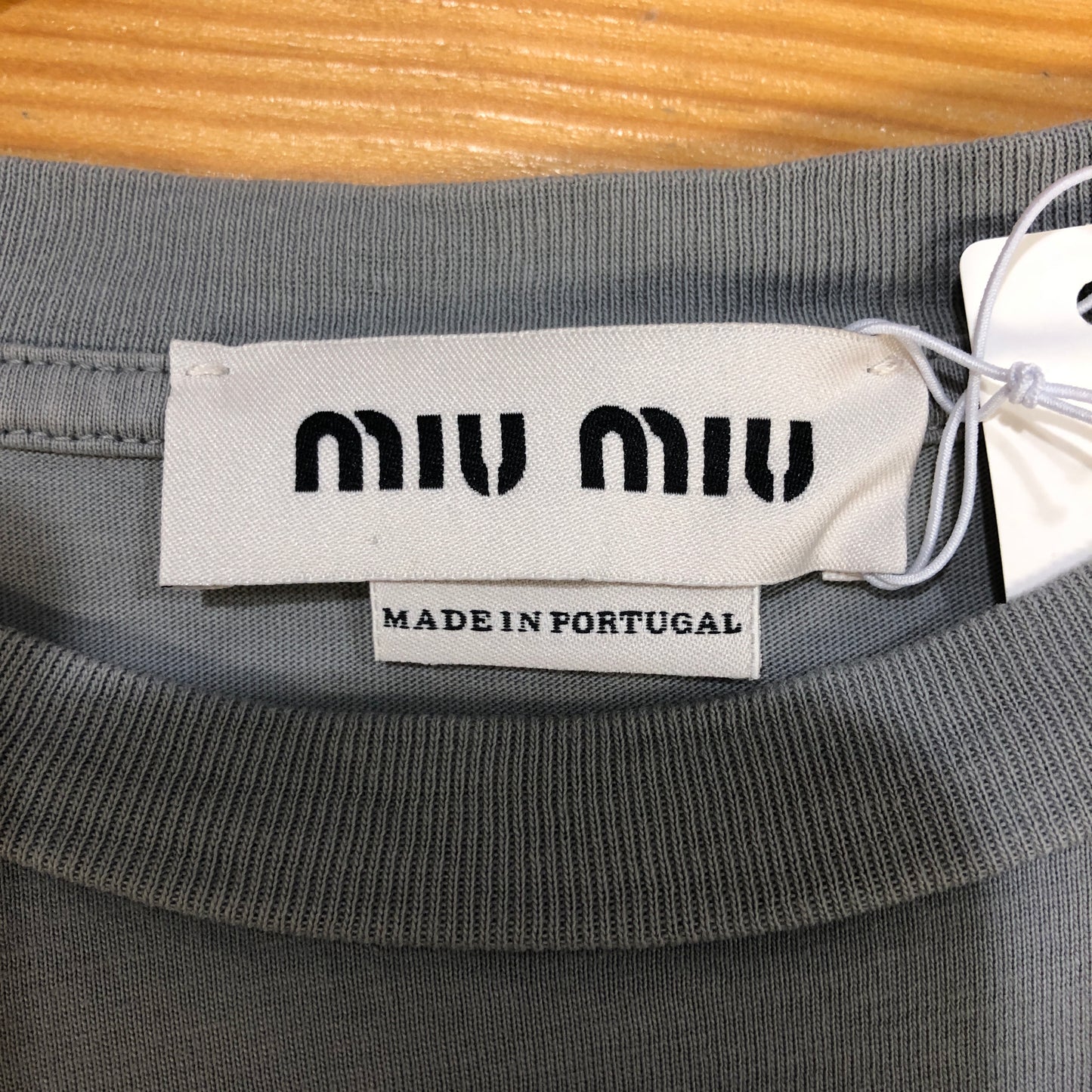 Miu Miu Grey Logo Long-Sleeve T-Shirt Size S
