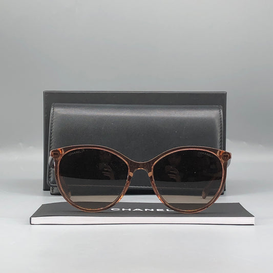 Chanel Round Milk Tea Brown Sunglasses 140mm