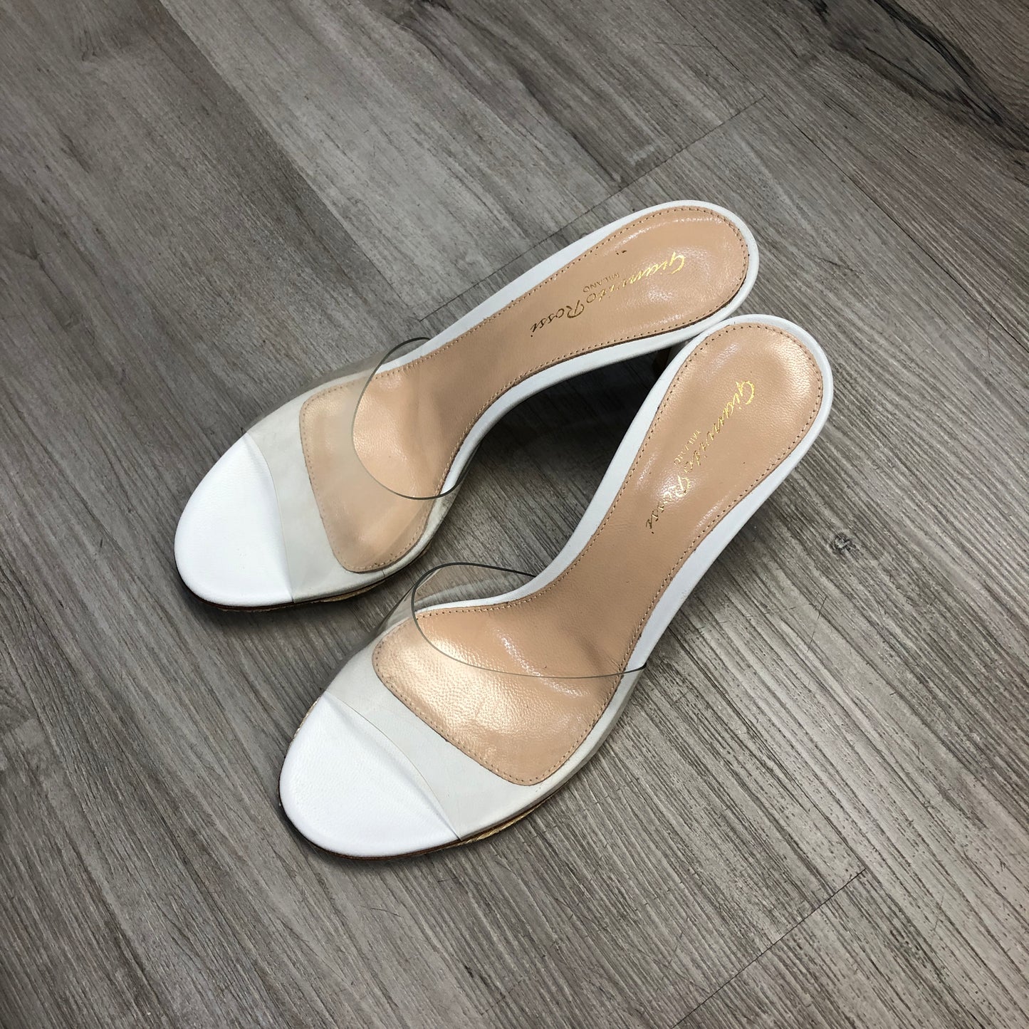 Gianvito Rossi Plexi  Clear/White Pumps 36.5