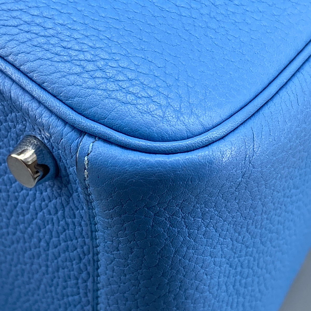 Hermes 2015 Lindy 27 Blue Shoulder Handbag
