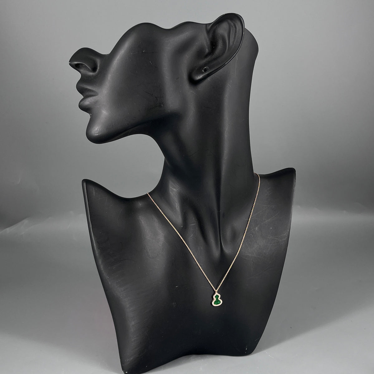 Qeelin Wulu Imperial Green Jade & Diamond 18K Rose Gold Necklace