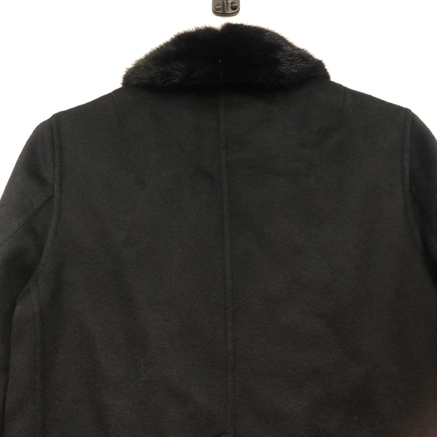 Valentino Black Fur Collar Ruffle Coat Size 40