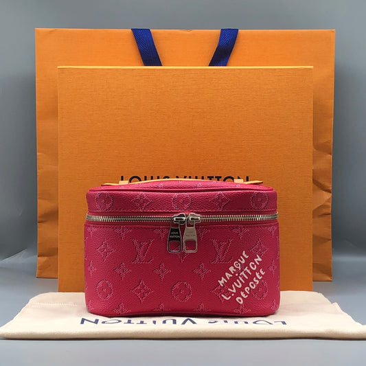 Louis Vuitton Nice Mini Monogram Empreinte Pink Vanity Case Bag