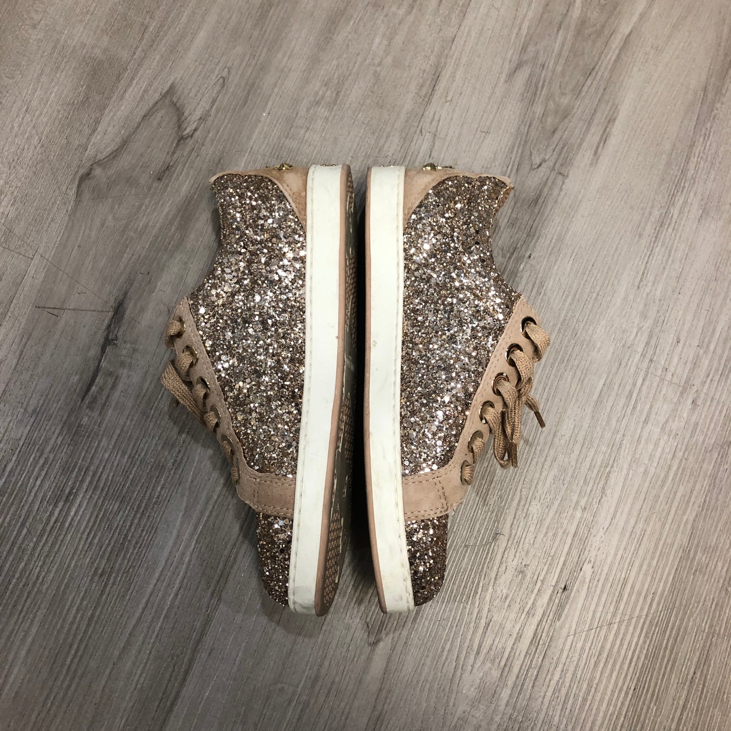 Jimmy Choo Ballerina Pink Glitter & Suede Star Sneakers 35