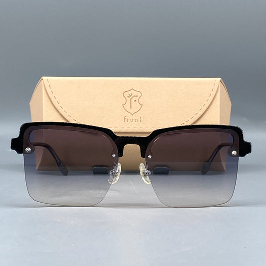 Front Rimless Square Sunglasses Grey