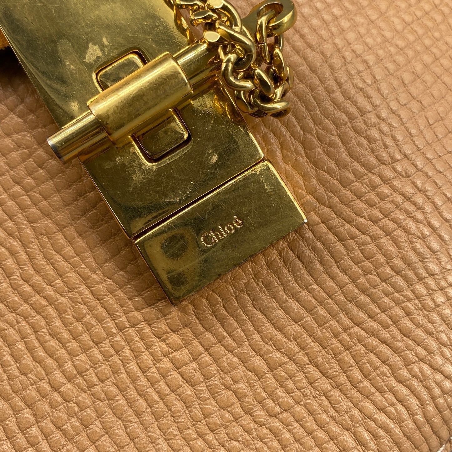 Chloe Yellow Nude Leather Drew Crossbody Saddle Bag